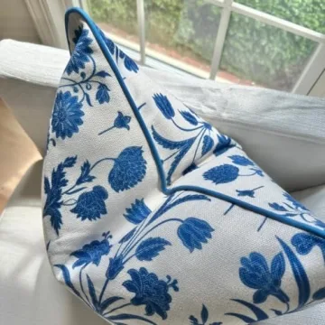 Bright Blue Williamsburg Pillow Cover - Grandmillennial Decor