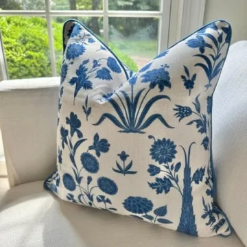 Bright Blue Williamsburg Pillow Cover - Grandmillennial Decor