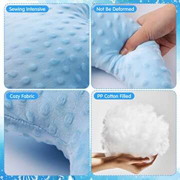 Fumete Starfish Pillow Beach Starfish Shaped Throw Pillows 20'' Star Fish Stuffed Animal Cute Plush Coastal Decor Ocean Star Pillow Plush Cushion for Kid Bedroom Living Room Sofa Couch (Blue, 2 Pcs)