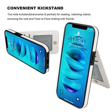 KIHUWEY Compatible with iPhone 14 Pro Max Case Wallet with Credit Card Holder, Flip Premium Leather Magnetic Clasp Kickstand Heavy Duty Protective Cover for iPhone 14 Pro Max 6.7 Inch (White)