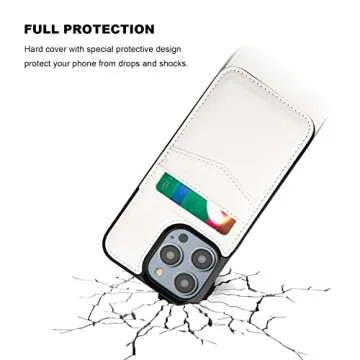 KIHUWEY Compatible with iPhone 14 Pro Max Case Wallet with Credit Card Holder, Flip Premium Leather Magnetic Clasp Kickstand Heavy Duty Protective Cover for iPhone 14 Pro Max 6.7 Inch (White)