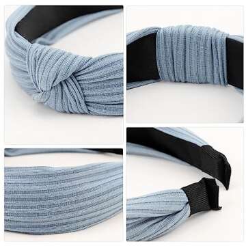 DRESHOW 8 Pack Knotted Headbands for Women Wide Turban Headband Yoga Exercise Ribbing Hair Hoop Hair Bands Accessories