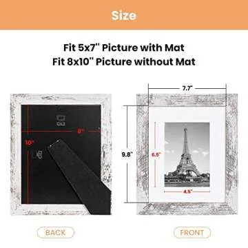 Upsimples Distressed White Picture Frame Set of 6