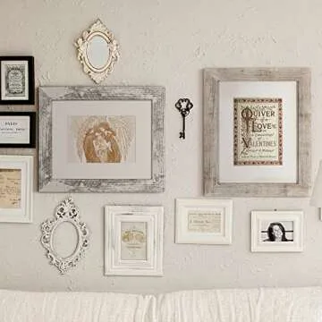 Upsimples Distressed White Picture Frame Set of 6