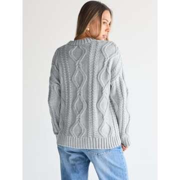 Oversized Cable Knit Sweater for Plus-Size Women