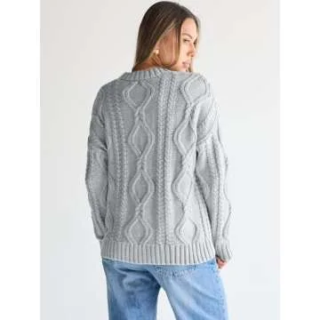 Oversized Cable Knit Sweater for Plus-Size Women