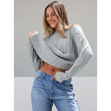 Oversized Cable Knit Sweater for Plus-Size Women