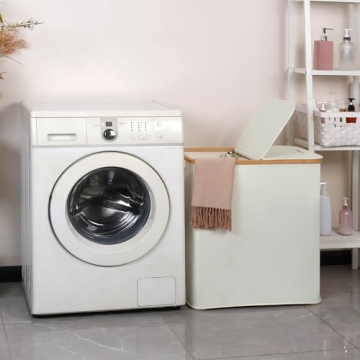 efluky Double Laundry Hamper with Lid & Removable Bags