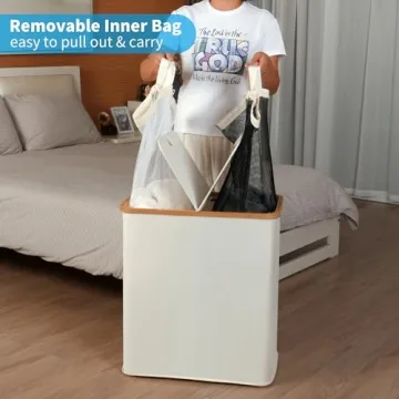 efluky Double Laundry Hamper with Lid & Removable Bags