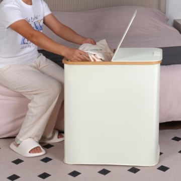 efluky Double Laundry Hamper with Lid & Removable Bags