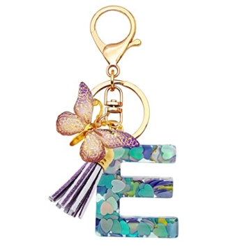 TTYY Personalized Initial Letter Keychains - Cute Butterfly & Heart Designs for Girls