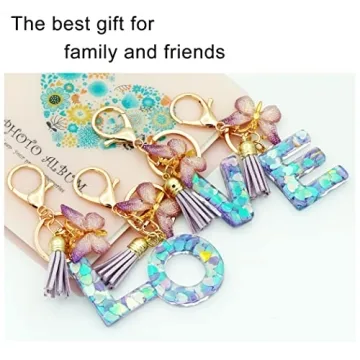 TTYY Initial Letter Keychains - Cute Designs for Girls