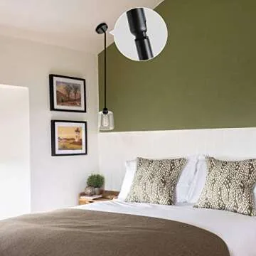 VILUXY Vintage Glass Pendant Light, Single Hanging Pendant Lighting, Black with Clear Glass Shade Classic for Farmhouse, Entryway, Dining Room, Kitchen Island, Foyer