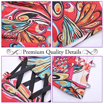 Alivila.Y Vintage Butterfly Pattern Corset Top in Hot Pink