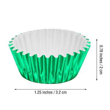 Sumind 400 Pieces Mini Foil Cupcake Liners Baking Cups, Metallic Cupcake Liner for Holiday Baking Mu...