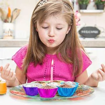 Sumind 400 Pieces Mini Foil Cupcake Liners Baking Cups, Metallic Cupcake Liner for Holiday Baking Muffin and Cupcakes(10 Colors)