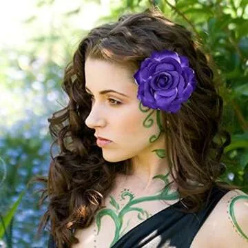 DRESHOW 10 Pcs Rose Hair Clips for Weddings and Dances