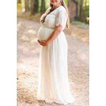 Elegant MEROKEETY Floral Lace Maxi Dress for Weddings