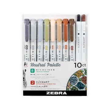 Zebra Pen Neutral Palette Set with 8 Mildliners and 2 Markers