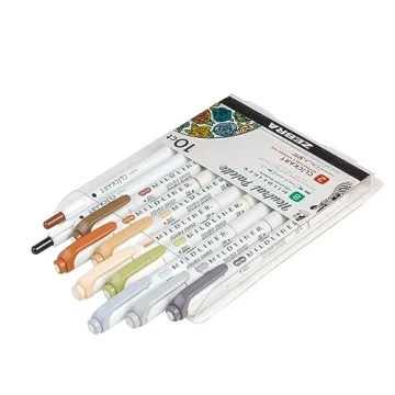Zebra Pen Neutral Palette Set with 8 Mildliners and 2 Markers