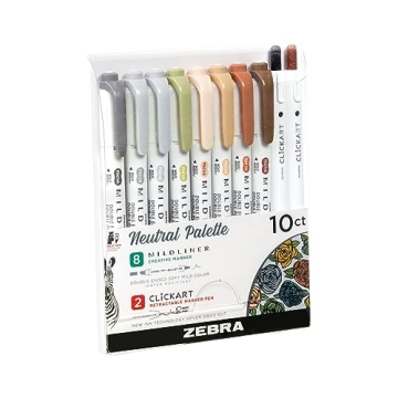 Zebra Pen Neutral Palette Set with 8 Mildliners and 2 Markers