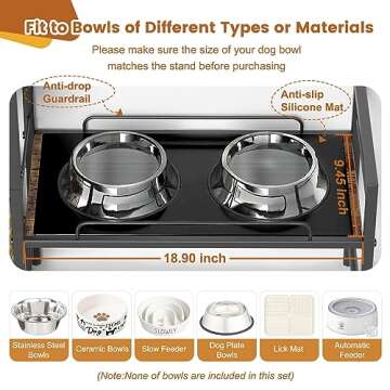 Lomivra Elevated Dog Bowls, Raised Dog Bowl Stand with Dog Toy Bin Basket Dog Food and Water Bowl Fe...