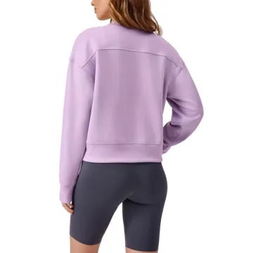 PINSPARK Cropped Sweatshirts for Women Oversized Long Sleeve