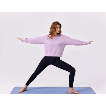 PINSPARK Cropped Sweatshirts for Women Oversized Long Sleeve