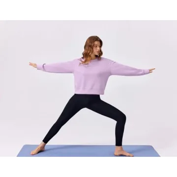 PINSPARK Cropped Sweatshirts for Women Oversized Long Sleeve