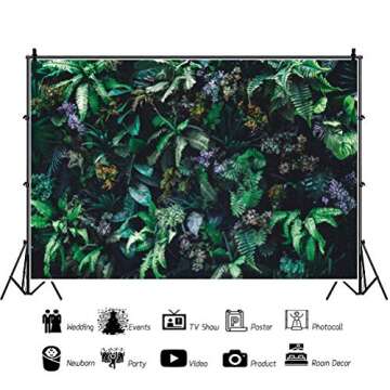 shensu Tropical Green Plants Flowers Backdrops for Photography 9x6ft Natural Green Leaves Photo Back...