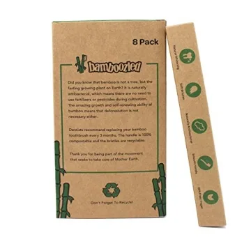 Bamboozled Charcoal Bamboo Toothbrush Set of 8 Eco-Friendly