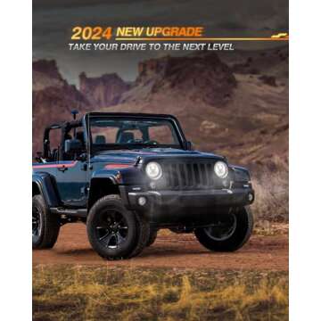 GXENOGO 7 Inch LED Halo Headlights with Turn Signal Amber White DRL Compatible with 2007-2017 Jeep W...