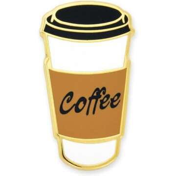 Cute Coffee To-Go Cup Enamel Lapel Pin