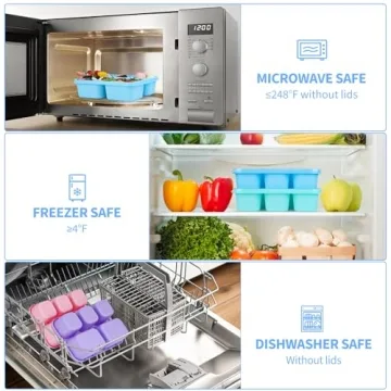 MaMix 5-Compartment Bento Box 4 Pack with Utensils