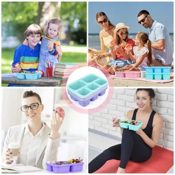 MaMix 5-Compartment Bento Box 4 Pack with Utensils