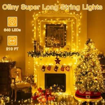 Ollny Christmas Lights, 210FT 640LED Christmas Tree Lights with 11 Modes Remote Control IP44 Waterpr...