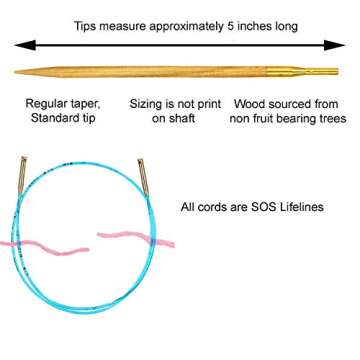 addi Click Olive Wood 5-Inch Interchangeable Circular Knitting Needle Set Sizes US 4, 5, 6, 7, 8, 9, 10 and 11, with 3 Blue Cords, Dark Green Canvas Case with Project Bag