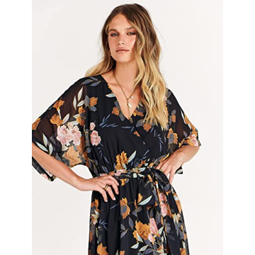 Stylish ANRABESS Floral Wrap Maxi Dress for Summer Events