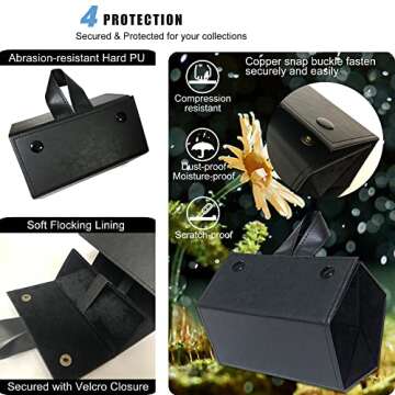 Longjet Sunglasses Organizer 5 Slots Travel Glasses Case Multiple Pairs Eyeglasses Storage Box Hanging Eyewear Holder (Full Black)