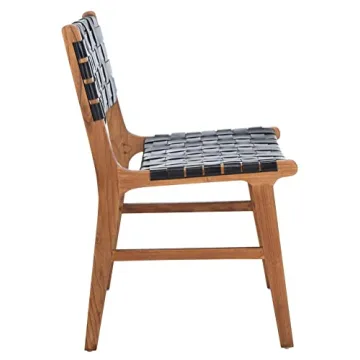 Safavieh Taika Dining Chair - Luxurious Black Leather Style