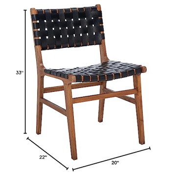 Safavieh Taika Dining Chair - Luxurious Black Leather Style