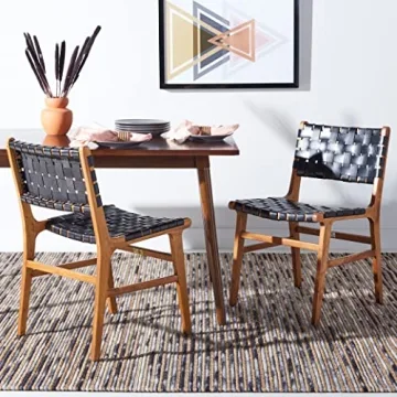 Safavieh Taika Dining Chair - Luxurious Black Leather Style