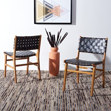 Safavieh Taika Dining Chair - Luxurious Black Leather Style