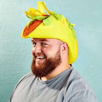 Juvale Plush Fiesta Taco Hat for Themed Celebrations and Costume Events