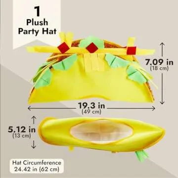 Juvale Fiesta Taco Hat for Themed Parties and Costume Fun