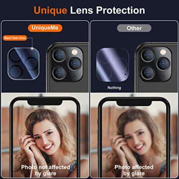UniqueMe Camera Lens Protector compatible with iPhone 11 Pro/iPhone 11 Pro Max Tempered Glass,[Not for iPhone 11] Easy Install 9H Hardness HD Clear [ 2 Pack]