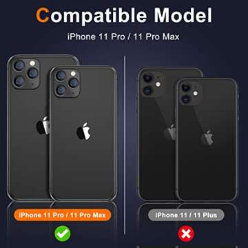 UniqueMe Camera Lens Protector compatible with iPhone 11 Pro/iPhone 11 Pro Max Tempered Glass,[Not for iPhone 11] Easy Install 9H Hardness HD Clear [ 2 Pack]