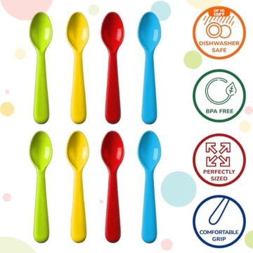 Plaskidy Toddler Spoons - Safe, Colorful & Durable Set
