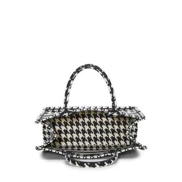 Dior, Pre-Loved Black & White Houndstooth Book Tote Medium, Multi