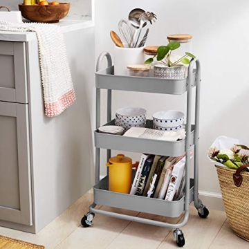 Amazon Basics 3-Tier Rolling Cart - Stylish Storage Solution